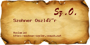 Szohner Oszlár névjegykártya